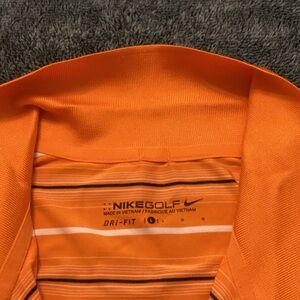 Nike Golf Orange Striped Polo